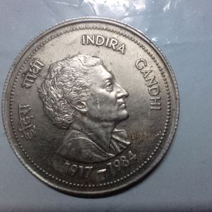 INDIRA GANDHI 5RS COIN 1917-1984