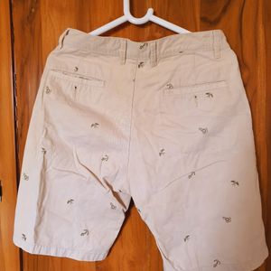 Easybuy Beige Cotton Shorts For Men