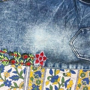 Skinny Girl's Jeans, Denim with Hand Embroidry