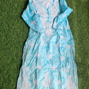 Blue Chikankari Kurti