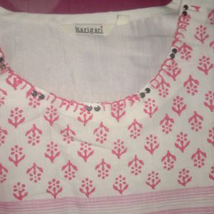 Pink With White Kurta