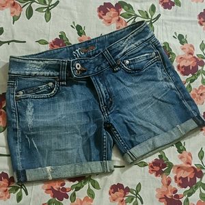 Ripped Denim Shorts