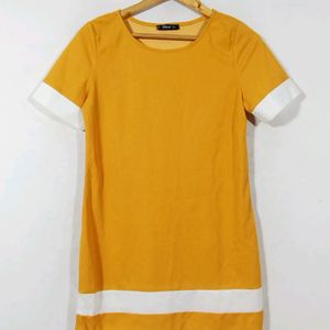 Shein Yellow Round Neck Dress (Women)