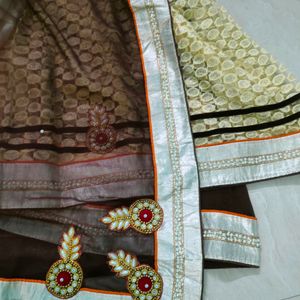 Beautiful Heavy Work Saree New With Blouse Piece