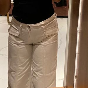 H&M Beige Flared Wide Bootcut Jeans