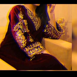 Trendy Velvet Suit With Plazo Nd Duppata