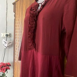 Stylish Long Dress Maroon