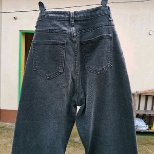 Straight charcoal denim jeans