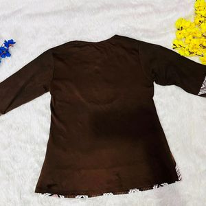 Brown kurti styled top