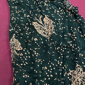 green color printed dress