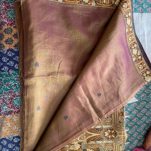 Pure Silk Dual Tone Valkalam Beautiful Woven Pallu