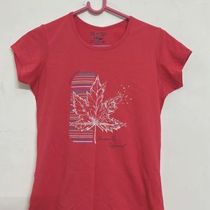 Women Tshirt (Carrot Colour)