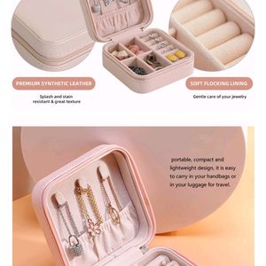 Peach Jewellery Organiser Box For Women, Portable