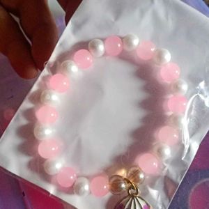 Pink Glass Beads Charms Bracelets