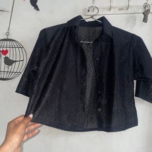 Black Crochet Style Shirt