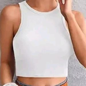 White Colour Tank Top