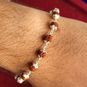 Silver Rudraksh Rakhi / Bracelet (Rud004)