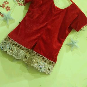 Red Velvet Lehanga Top For Kids♥️