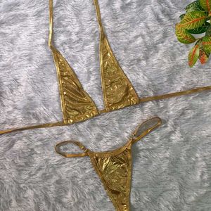 Sparkly Golden Intimate Bikini Set 👙