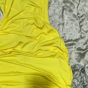 Yellow Ruched Pinterest Bodycon