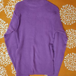 Purple High Neck Sweater