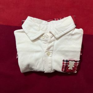 Unisex Baby Check Romper White And Red