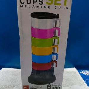 Rainbow Cups: Set Of 6 Melamine Cups