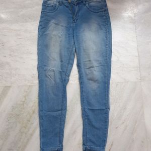 Plain Blue Recap Denim Jeans