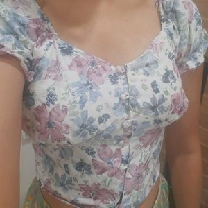 Crop floral Blouse NEW