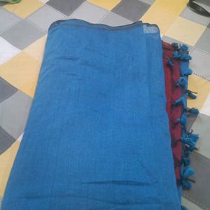 Cotton Blend Blue  Saree