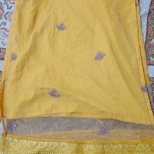 Mustard Embroidery Kurta