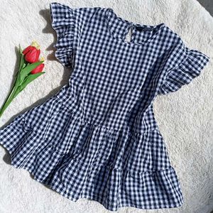 Ruffled Gingham Tiered Top