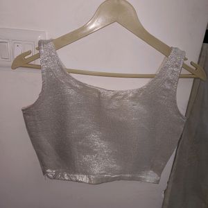 Shimmer Blouse With Side Zip