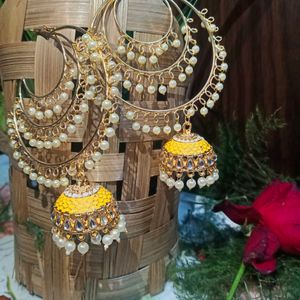 Long Earrings Yellow Colour