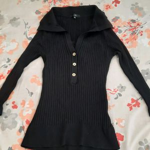 Black Woolen Top