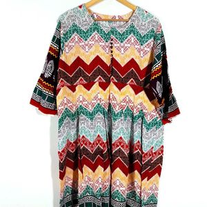 A Line Printed Dress For Women's