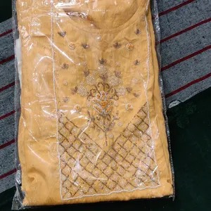 Beautiful Yellow Hand Work Kurta Set.