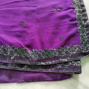 New Saree Partywear Purple