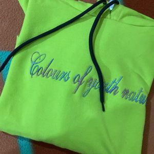 Neon Color Hoodie Top For Women💚💛