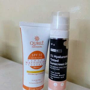 Derma Co  And Qurez Tinted Sunscreen