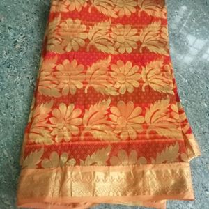 Red Colour Cotton Saree