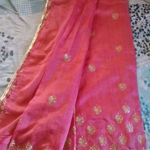 Saree With Golden Embroiderey