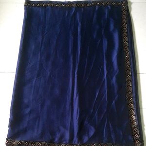 Navy Blue Border Saree