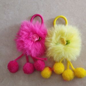 Furry Floral Rubber Bands