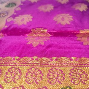 Delicate Touch of Madhubani Cotton Silk Saree