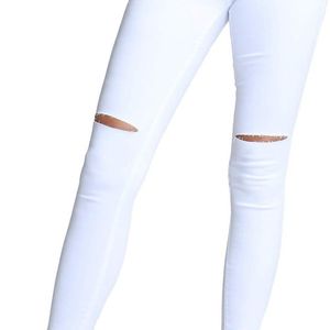 White Denim High Waist Jeans