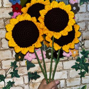 Crochet Big Sunflower For Vase