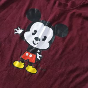 Crop Top With Mickey Mouse Print