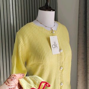 🆕 Pinteresty Pastle Yellow Cardigan