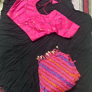 Navratri Black And Pink Chaniyacholi